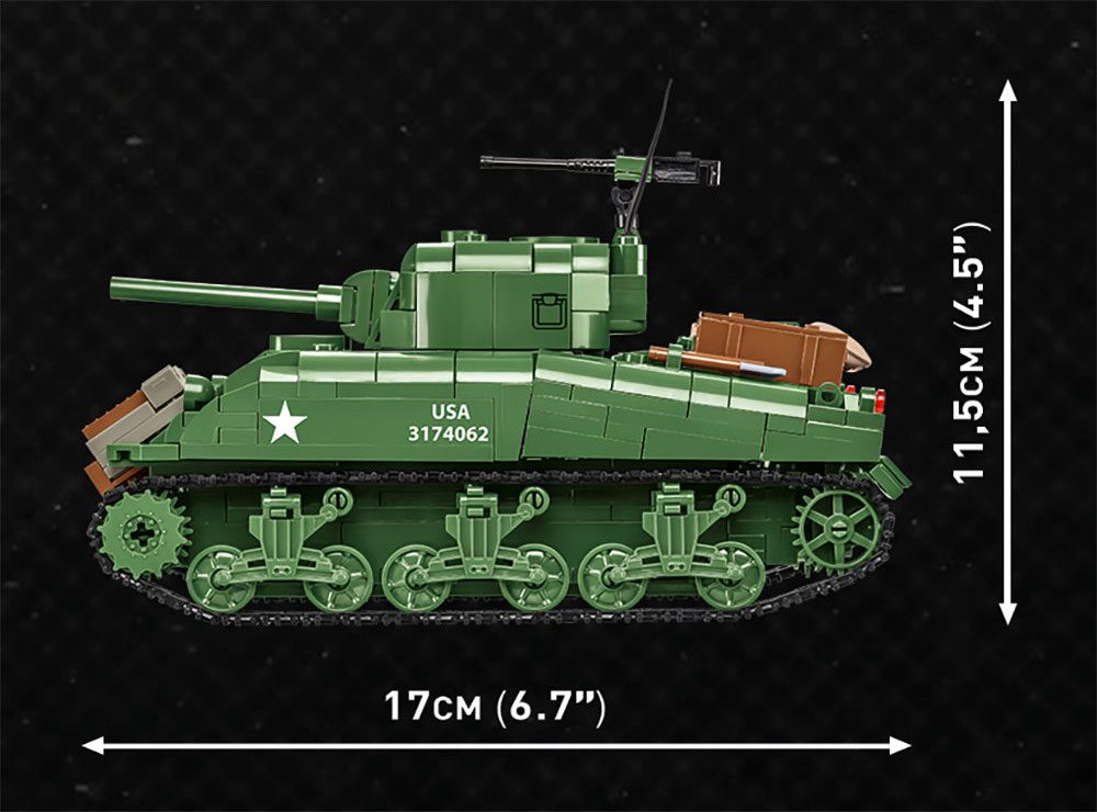 COBI COH3 Sherman M4A1 (3044) length